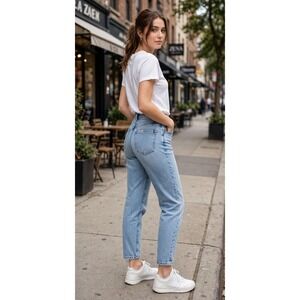 Vtg‎ Y2K 90s Zena High Rise Mom Jeans Light Wash Tapered Leg Denim Women's Retro